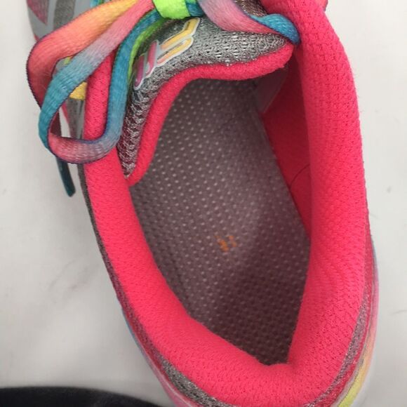 Fila Girl's Superstride 2 Gray Grey Pink Multi Rainbow Laces Big Kid Girls 1 - Picture 5 of 8